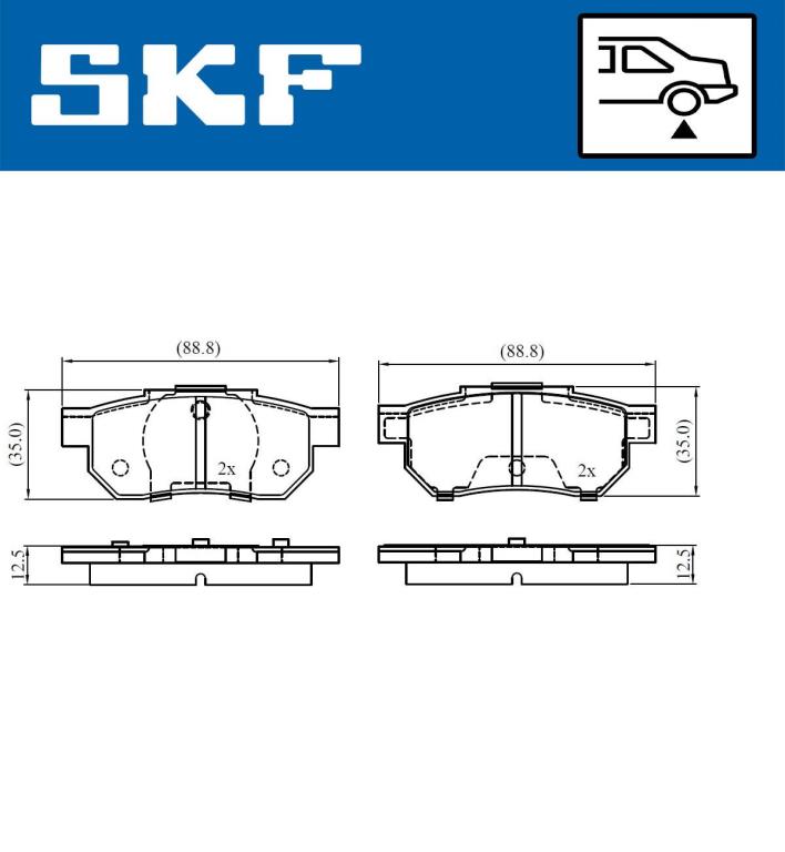 Jogo de 4 pastilhas de travão SKF ref. VKBP 90996
